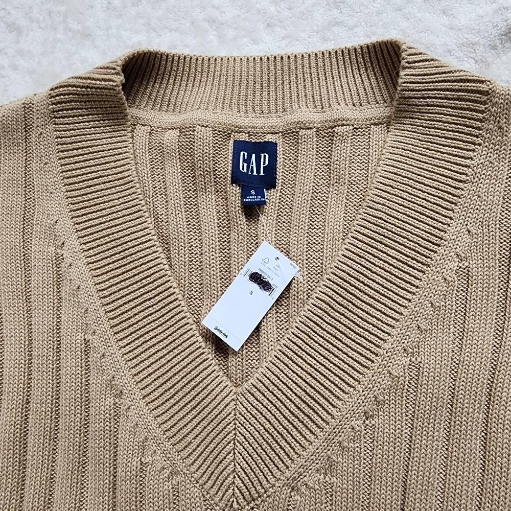 Gap Cotton Ribbed Dolman Oversized Sweater Vest - Picture 8 of 10